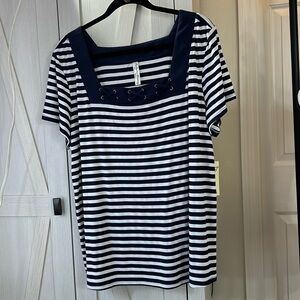 Perception NWT Nautical Navy/White Stripe T-Shirt Sz 2x